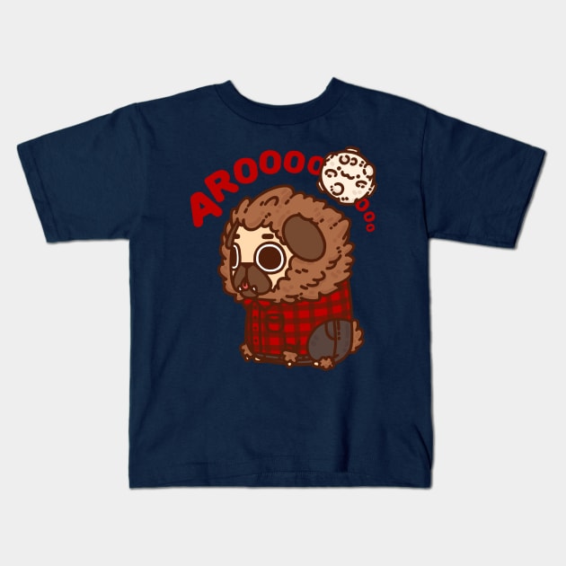 Werewolf Puglie Kids T-Shirt by Puglie Pug 